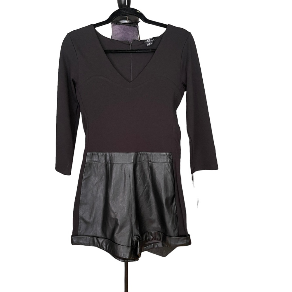 KNT Leather Shorts Romper‎ Size M